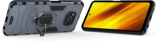 Vista 2 de LuluMain - Funda compatible con Xiaomi Poco X3, Mi Poco X3 NFC, soporte de anillo de metal a prueba de golpes