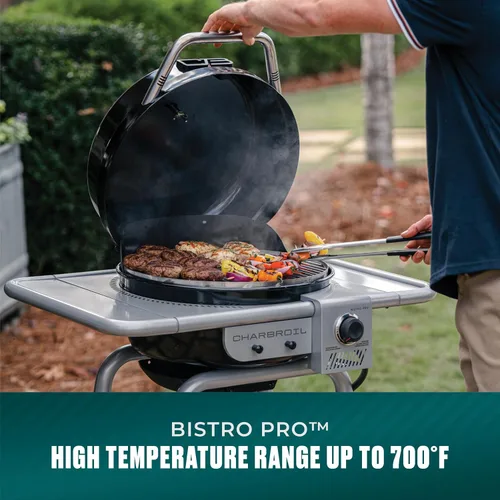 Vista 8 de Charbroil Bistro Pro - Parrilla de gas para espacios pequeños y patios, color negro - 25302161