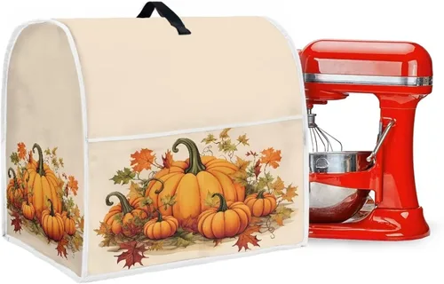 Vista 5 de Dreaweet Fall Pumpkin Print Kitchen Mixer Covers for Stand Mixer 4.5-5 qt, Kitchen Aid Accessories and Attachments, Washable