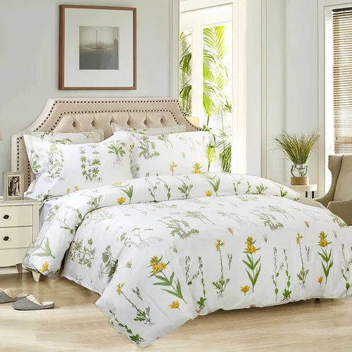 Vista 32 de FADFAY Juego de funda de edredón con estampado floral de roseta, juego de ropa de cama de encaje con volantes para niñas, 3 piezas