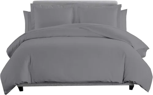 Vista 4 de sheetsnthings Juego de ropa de cama matrimonial de 600 hilos, 100% algodón de 7 piezas, funda de edredón y fundas de almohada con sábanas de cama