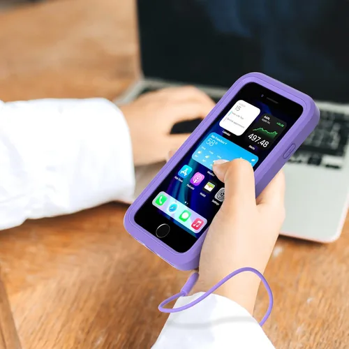 Vista 8 de WXR Funda para iPhone SE 2022/2020, iPhone 8/7/6S/6, parachoques de silicona suave y parte trasera e interior de policarbonato duro transparente