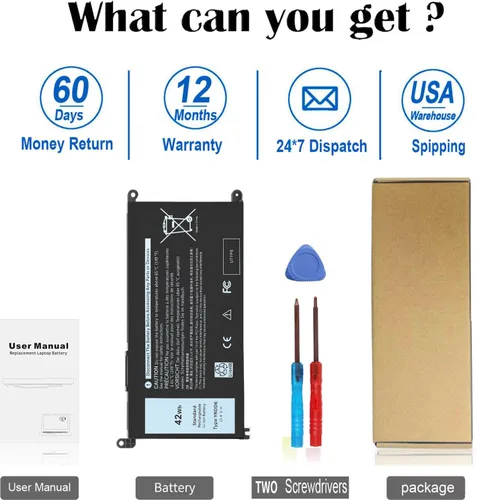 Vista 6 de 42Wh YRDD6 Batería para Dell Inspiron 15 3582 3583 3584 P75F 3593 5584 5585 5590 5593 5594 5598 5582 7586 14 3493 5481 P93G 5482 5485 5491 5482 2