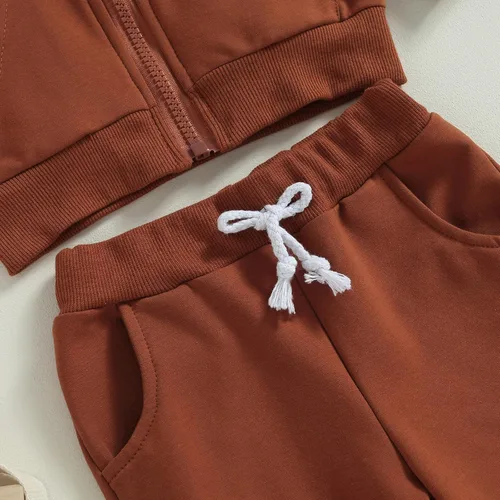 Vista 6 de Conjunto de ropa para niños pequeños, sudadera de retazos, manga larga, pantalones sólidos, para otoño e invierno