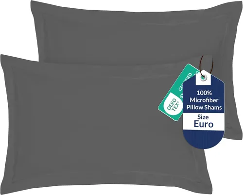 Vista 46 de Royale Linens Paquete de 2 fundas de almohada de tamaño estándar de 20 x 26 pulgadas, microfibra cepillada, fundas de almohada de cama, resistentes