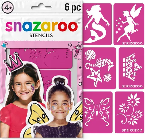 Vista 10 de Plantillas para pintura de cara Snazaroo para niñas, Multicolor talla única