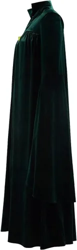 Vista 2 de Disfraz de profesora McGonagall para mujer, overol verde, capa de terciopelo, hechicera, Halloween, bruja, cosplay