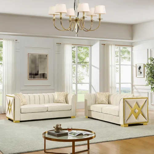 Vista 14 de Sofá Chesterfield de terciopelo moderno de mediados de siglo de 81 pulgadas, sofá victoriano de 3 plazas, muebles de lujo con detalles de acero