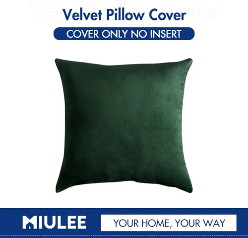 Vista 6 de MIULEE Funda de almohada de terciopelo suave, de lujo, decorativa, de Navidad, funda de cojín rectangular, decoración del hogar para sofá Verde