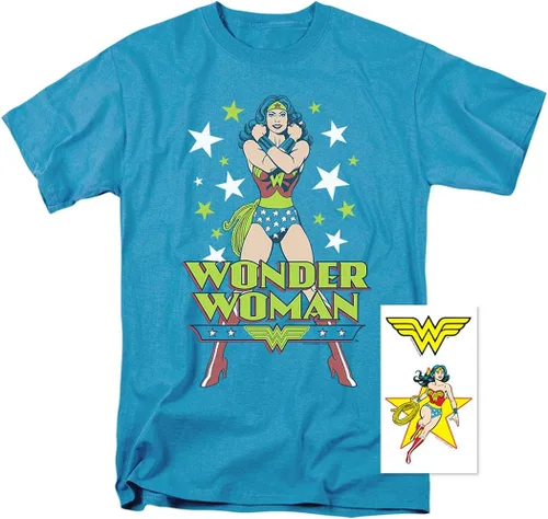 Vista 2 de Popfunk Camiseta clásica de las estrellas de la mujer maravilla