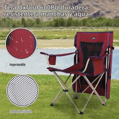 Vista 6 de Silla de playa con toldo – Silla plegable al aire libre con toldo de protección solar completa – Ideal para camping, césped, deportes, picnic