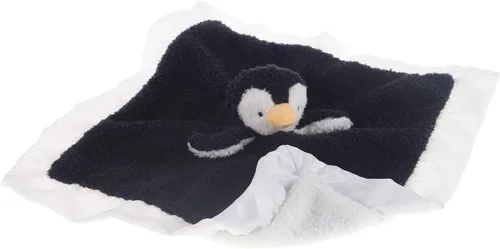 Vista 4 de Apricot Lamb Manta de seguridad suave de animales de peluche, diseño de pingüino negro, manta de personaje para guardería, felpa de lujo