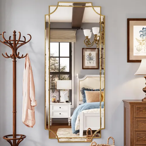Vista 10 de Kelly Miller Espejo de pared decorativo con borde festoneado de lámina