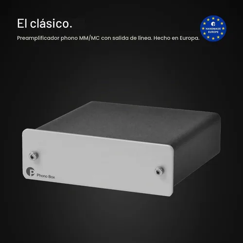 Vista 2 de Pro-Ject Phono Box DC MM/MC Preamplificador de fono con salida de línea (Plata)