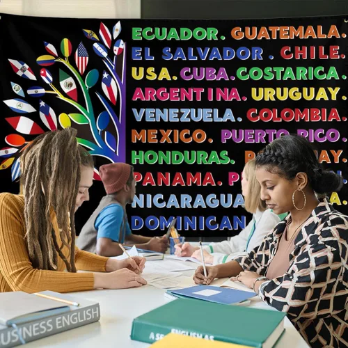 Vista 3 de Decoraciones del mes de la herencia hispana, pancarta latinoamericana, decoraciones para el aula española, decoraciones del mes nacional