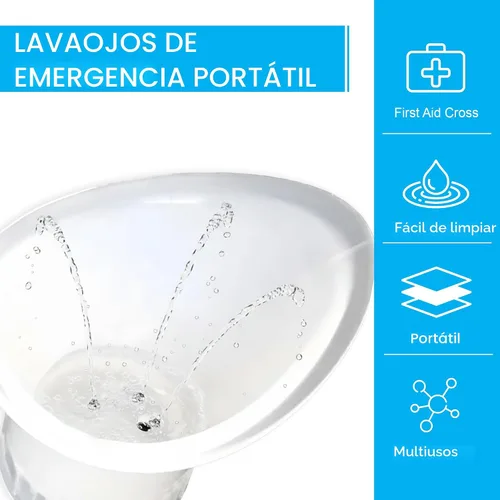 Vista 3 de WASH+OUT Taza de lavado de ojos – Dispositivo portátil para lavado de ojos – Taza de lavado de ojos de emergencia que se atornilla a la mayoría