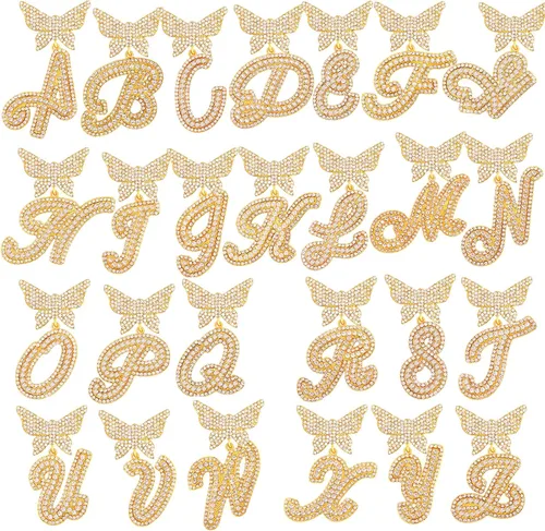 Vista 4 de Cuban Link Chain for Women Cursive Silver Initial 14MM Diamond Prong Cuban Chain Hip Hop Iced Out Chain Necklace Butterfly Initial Letter Name