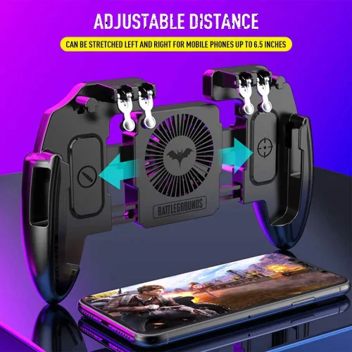 Vista 6 de Mikirini Mobile Game Controller with Cooling Fan for PUBGFortniteCall of Duty, Mobile Game Trigger Joystick Gamepad for 4-6.5" iOS & Android Phone