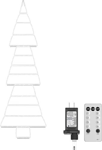 Vista 8 de luces LED de Navidad al aire libre, luces de escalera de 4.6 pies, luz colgante para árbol de Navidad enchufable, impermeable con 8 modos de luz