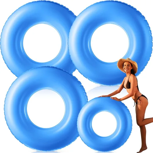 Vista 9 de Gemscream Jumbo Inflatable Pool Float 47.24 Inches Swimming Ring Pool Floats White Inflatable Float Tube for Adult Summer Vacation Beach River