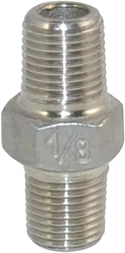 Vista 12 de Pezón hexagonal roscado macho NPT de 1/8 "x 1/8", acoplador rápido de acero inoxidable 304 (1/4")