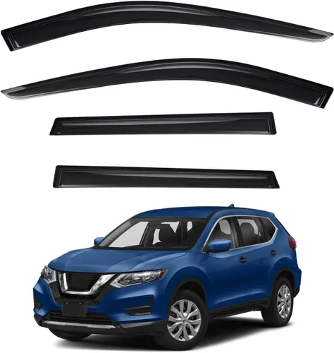 Vista 10 de Paquete de 4 viseras acrílicas adhesivas para ventanas delanteras y traseras, con protección contra humo, sol, lluvia, compatibles con 91-01