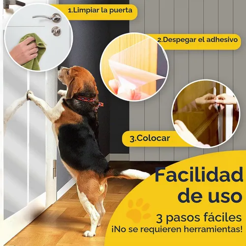 Vista 3 de PROTECTO Protector de puerta contra arañazos de perros con cuchillo