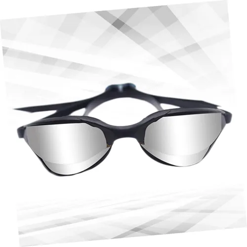 Vista 4 de VALICLUD Gafas de natación profesionales, marco negro con revestimiento de espejo plateado, gafas de natación impermeables antivaho para adultos