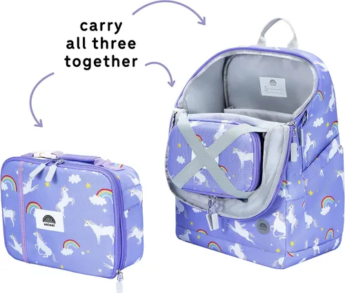 Vista 22 de Juego de mochila para niños de 16 pulgadas con bolsa de almuerzo aislada y estuche para lápices