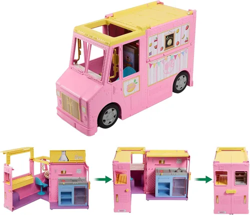 Vista 4 de Barbie® Set, Lemonade Truck Playset con 25 piezas