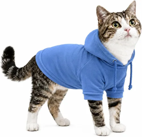 Vista 66 de Lovelonglong Sudadera básica con capucha para perros, 100% algodón, se adapta a perros pequeños, medianos y grandes, color negro, XS