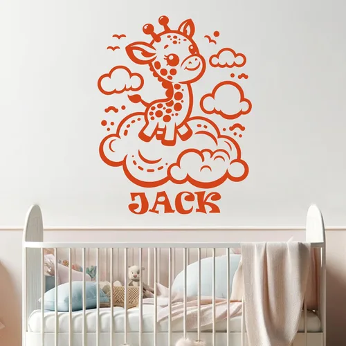 Vista 13 de Calcomanías de pared de animales, calcomanías personalizables con nombre de bebé y decoración de animales del bosque, calcomanías de pared
