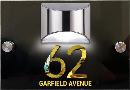 Vista 16 de Placa solar personalizada con números de casa, placa LED moderna para puerta, letrero acrílico para casa de jardín, montaje en la pared para casa