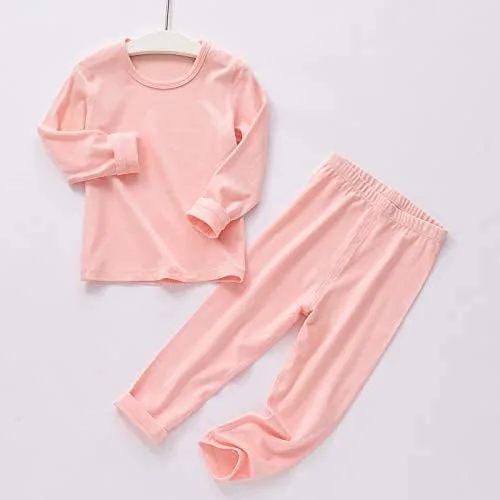Vista 2 de Ropa interior térmica para niñas ropa interior para niños capa base de invierno conjuntos largos para niños