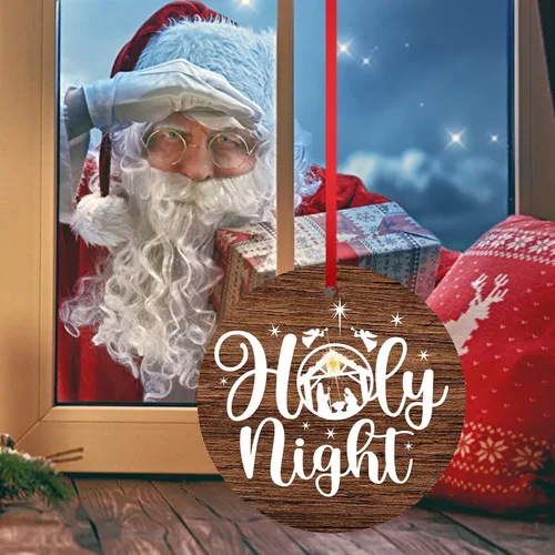 Vista 9 de Adorno de noche santa para árbol de Navidad, adorno religioso de Jesús Dios, Biblia de Navidad, adorno de belén para decoración de árbol de Navidad