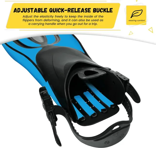 Vista 3 de TUDIVING -Aletas de buceo Aletas largas de silicona Equipo de natación Aletas de snorkel Nuevas aletas de buceo profesional Adultos Hombres Mujeres