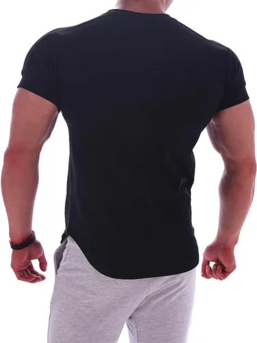 Vista 3 de Camiseta de manga corta para hombre, de algodón, ligera, para entrenamiento, gimnasio, T24