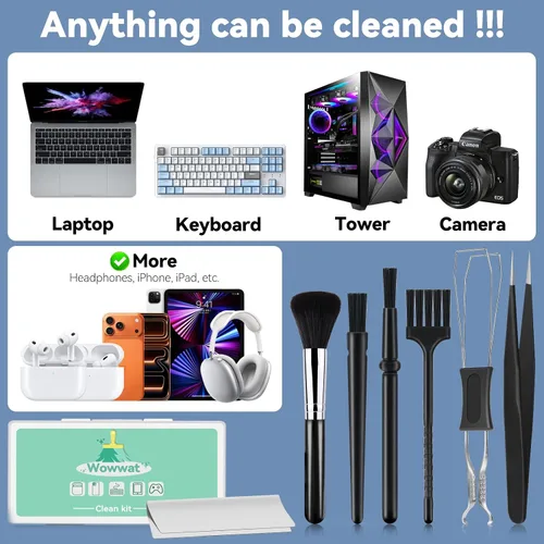 Vista 2 de Kit de limpieza de teclado, kit de limpieza de computadora, kit de limpieza de teclado mecánico, cepillo antiestático, cepillo de limpieza pequeño