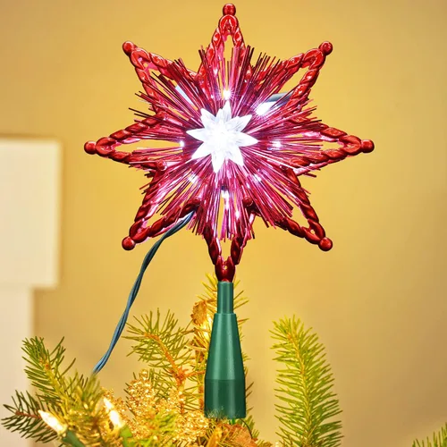 Vista 14 de ODEETRONIC Luces de Estrella para la Punta del Árbol de Navidad, 9.5 pulgadas con Certificación UL Estrella 3D para la Punta del Árbol, de Doble