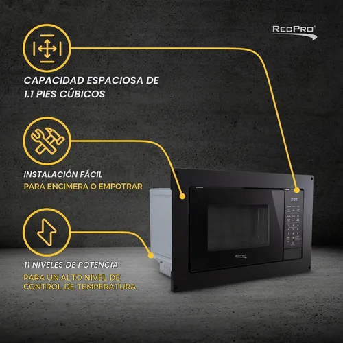 Vista 8 de RecPro RV Air Fry - Microondas de 1.0 pies cúbicos, 900 W, color negro