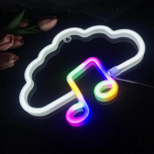Vista 44 de Letrero de neón para decoración de pared, estético, amarillo, para dormitorio, USB/3-AA, funciona con pilas, luz nocturna para decoración de luz