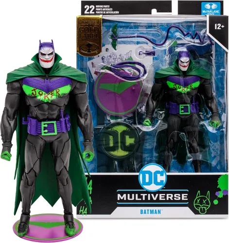 Vista 8 de McFarlane Toys - DC Multiverse Batman White Knight (Jokerized), figura de acción de 7 pulgadas, etiqueta dorada