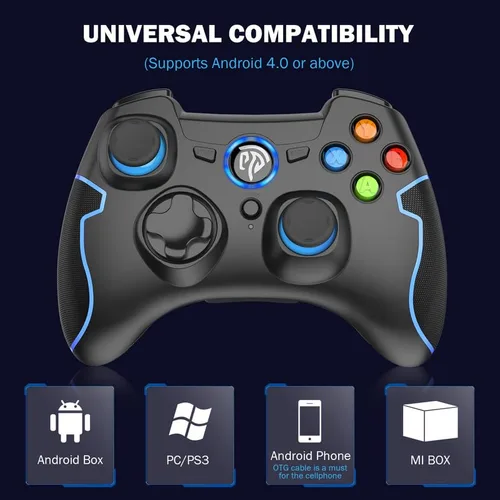 Vista 4 de EasySMX 9013 Wireless Controller for PC, PS3, Android TV Box, Windows 891011, Steam Controller, Plug and Play Gaming Gamepad with Sensitive