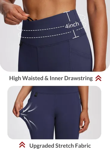 Vista 33 de baleaf Leggings con forro polar para mujer, impermeables, pantalones de senderismo de invierno, mallas térmicas para correr, bolsillos