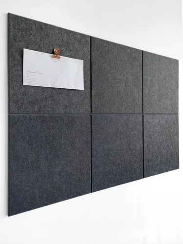 Vista 53 de Tabla de corcho alternativa de 24 x 36 pulgadas, paquete de 6 azulejos de pared de fieltro con pestañas adhesivas extraíbles seguras, tableros