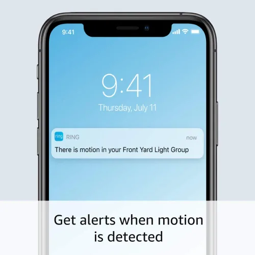 Vista 3 de Luz de pared solar Ring: luz de pared activada por movimiento, ledes brillantes y compatible con Amazon Sidewalk (negro)