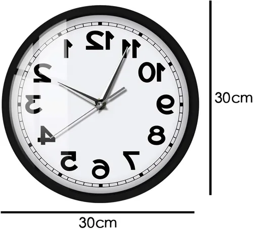 Vista 4 de Geek Alerts Números inusuales en sentido contrario a las agujas del reloj reloj hacia atrás con iluminación LED activada por sonido, reloj de pared