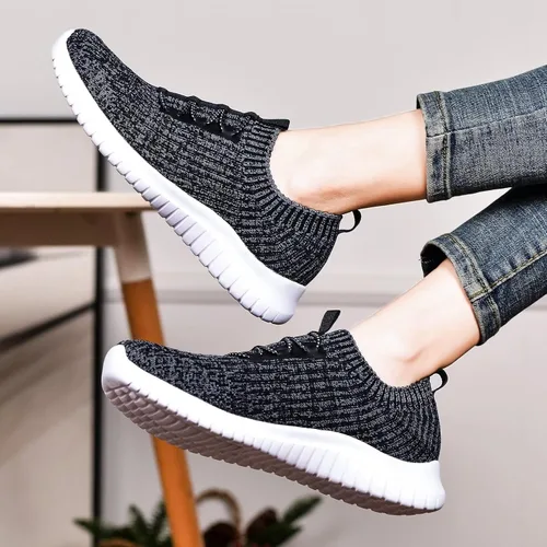 Vista 5 de konhill Zapatos cómodos para caminar para mujer tenis atléticos casuales sin cordones