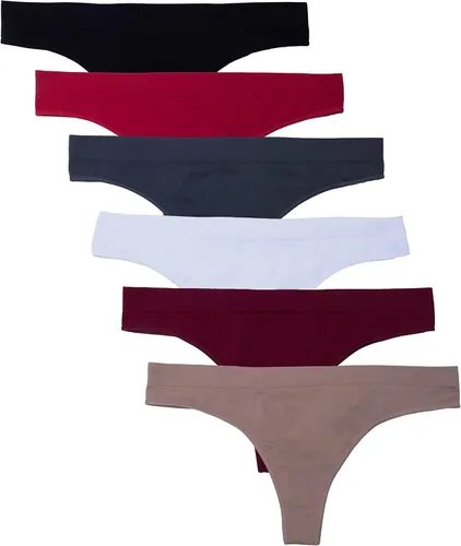 Vista 12 de Kalon Paquete de 6 tangas de nailon y elastano para mujer Almendra