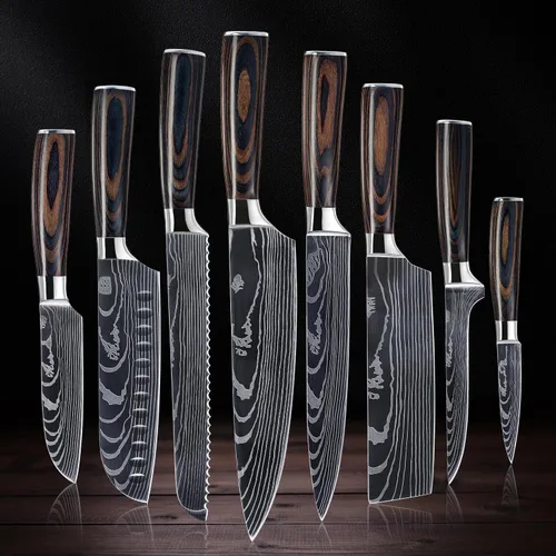 Vista 2 de SENKEN - Juego de cuchillos de cocina japoneses de 14 piezas - Colección Imperial